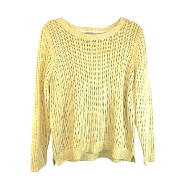 Talbots Sweaters - TALBOTS Petite Shades of Yellow Open Weave 100% Cotton Sweater